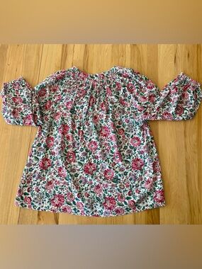 Floral Peasant Blouse in Pink and Green